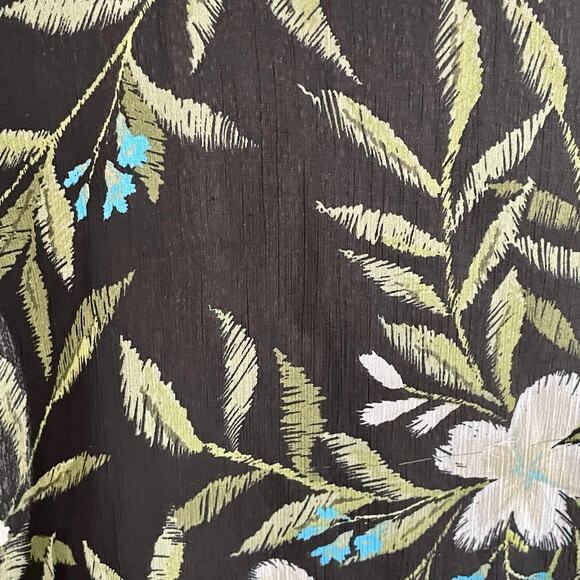 Bobeau Dark Floral Sheer Chiffon Blouse Size 1X Bohemian Flowy Casual Office - Picture 6 of 10